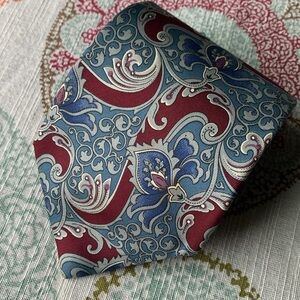Dior Paisley Tie in Blue and Burgundy